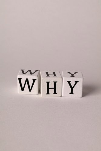 image of letter dice spelling out the word why to conceptualize our own why